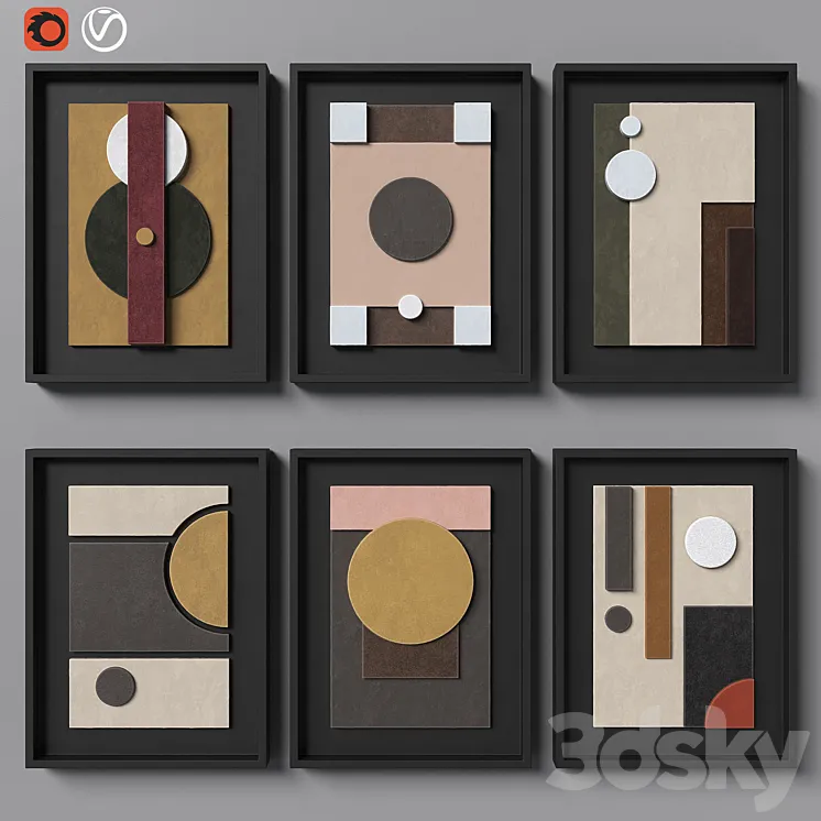 Giobagnara Tabou Decorative Wall Sculpture Set 3D Model Free