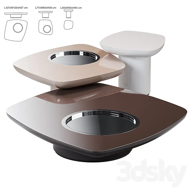 Giopagani Blackbird Coffee Tables 3DModel