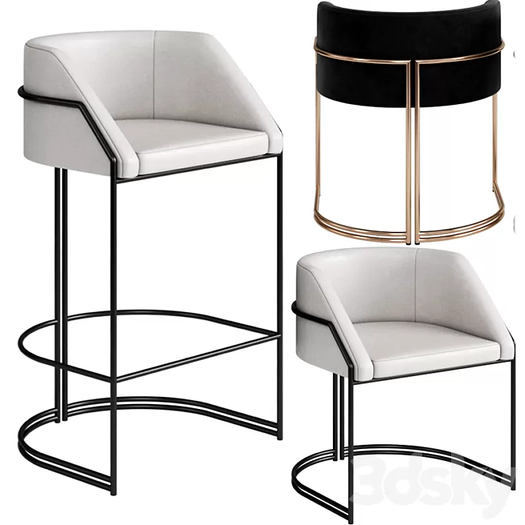 GIOPAGANI chair and stool DEJA VU 3D Model