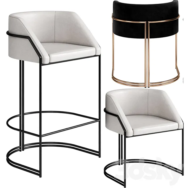 GIOPAGANI chair and stool DEJA VU 3DModel