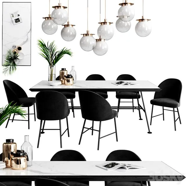 Giopagani Chair Avec Moi & Table Absinthe 3D Model