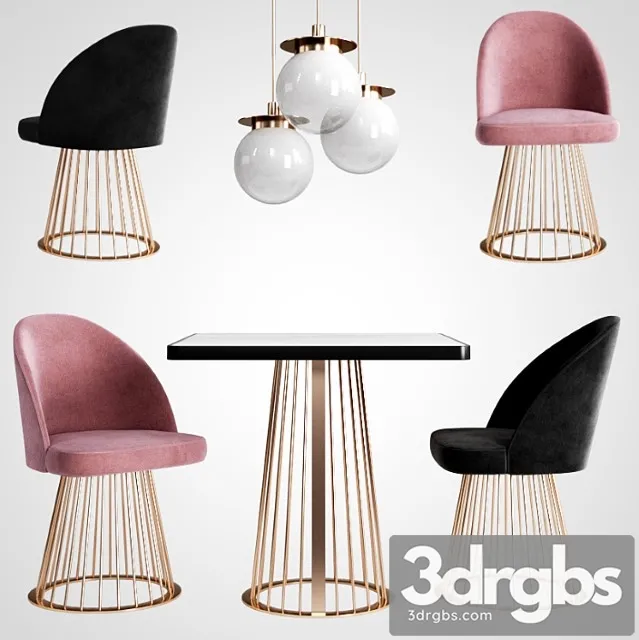 Giopagani chair & table rendez vous 2 3D Model Free