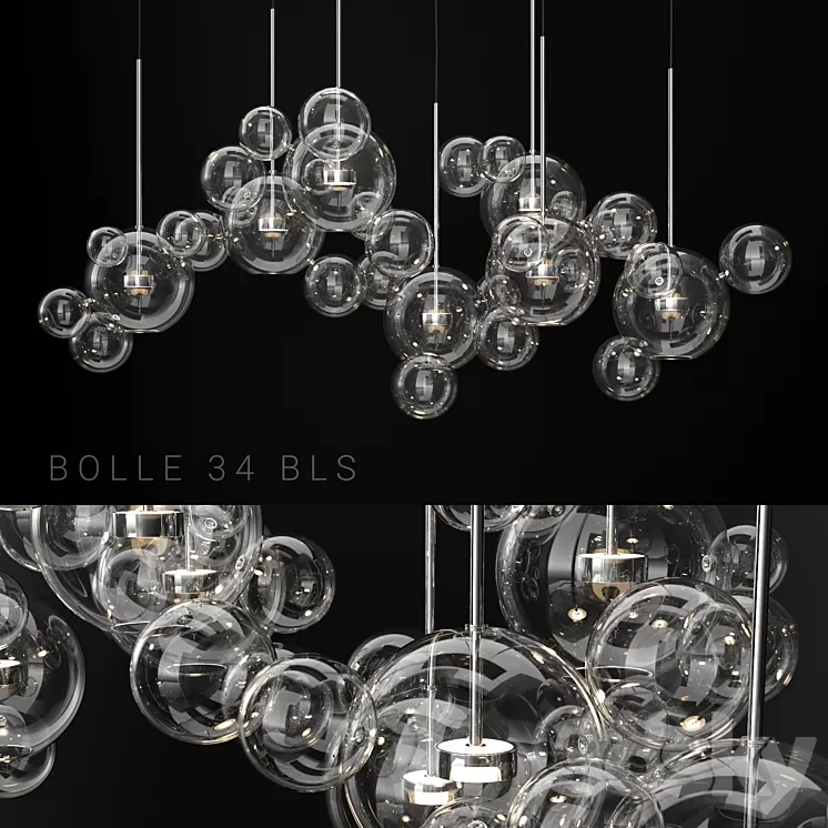 Giopato & Coombes Bolle 34 Bubble 2 CLEAR / SILVER 3D Model