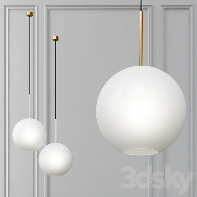 Giopato & Coombes Bolle Bls Lamp White 1 3D Model