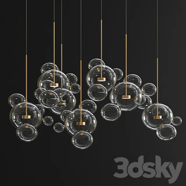 Giopato & Coombes Bolle Chandelier - 34 Bubbles 3DModel
