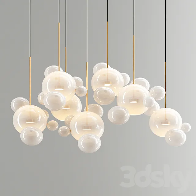 Giopato & Coombes Bolle Chandelier 34 Bubbles - White Glass 3DModel