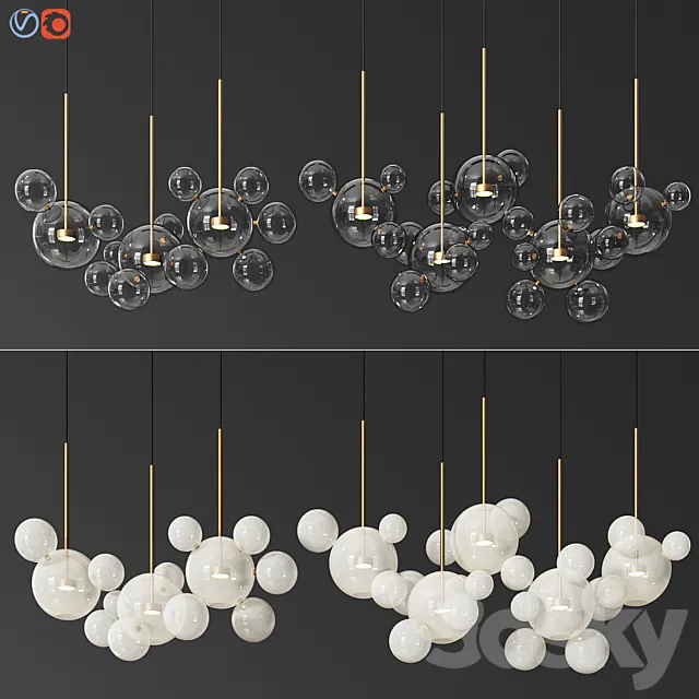 Giopato & Coombes Bolle Zigzag 14 & 24 & 34 Bubbles Set 3D Model