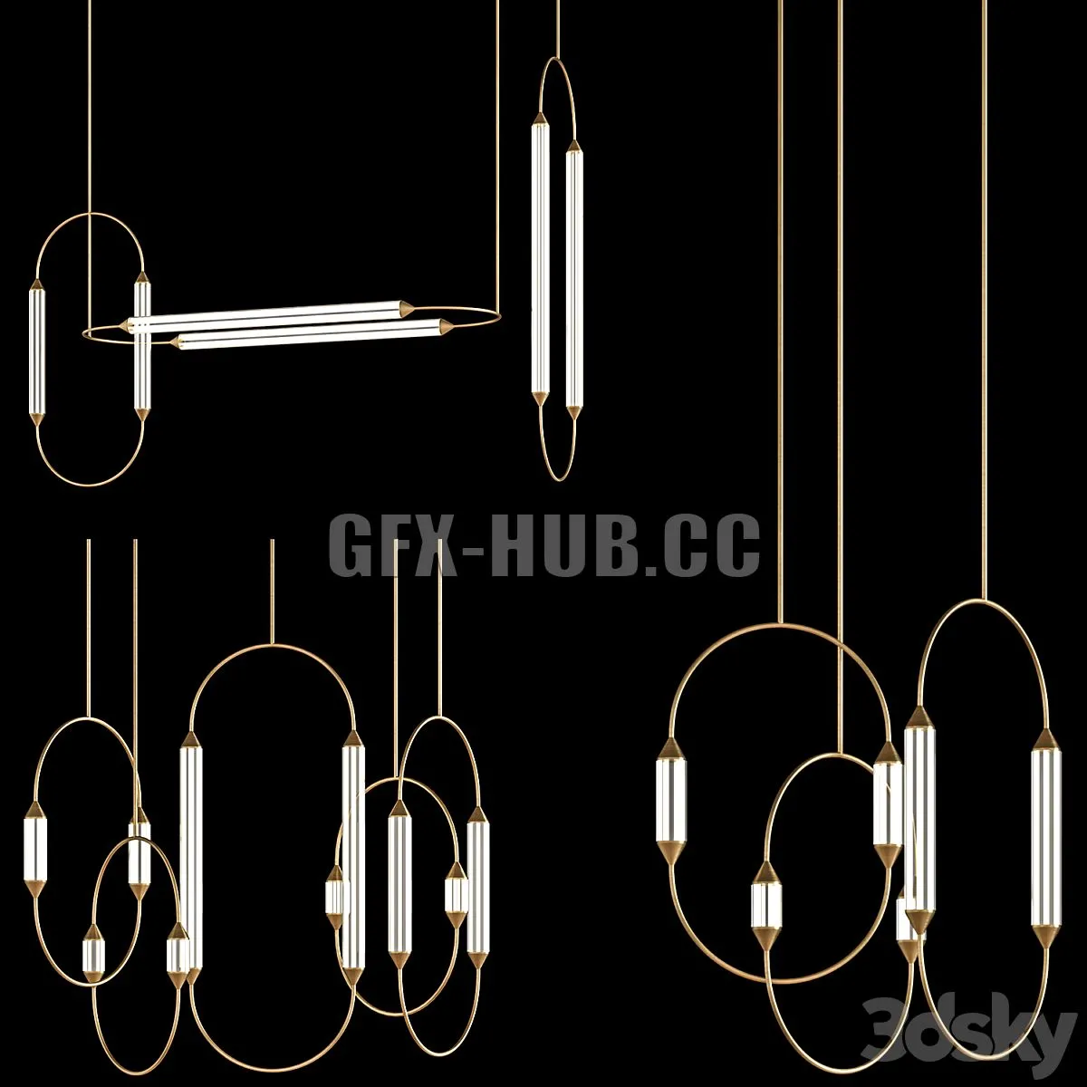 Giopato & Coombes Cirque Chandelier set 3D Model