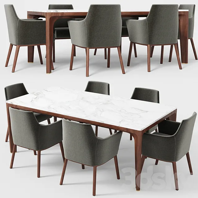 Giorgetti Alina armchair Anteo table 3D Model
