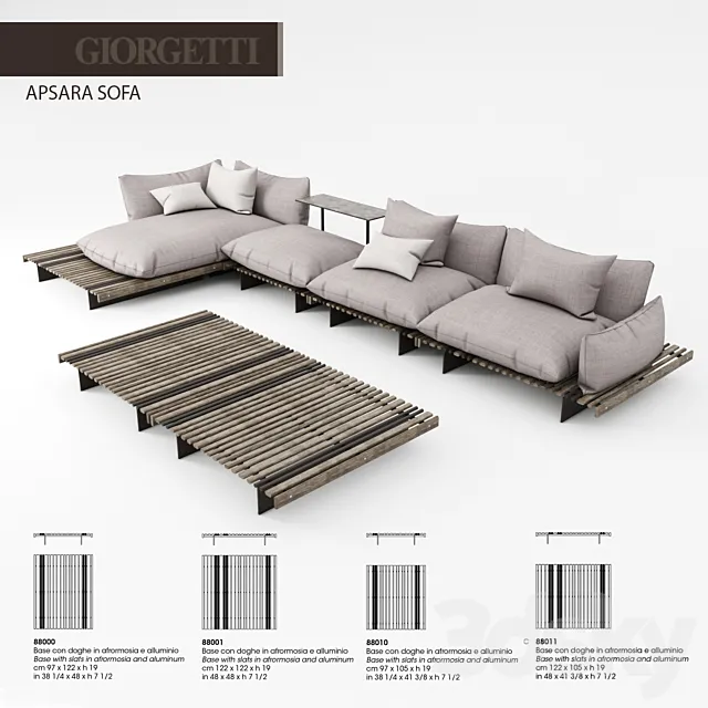 Giorgetti Apsara sofa 3D Model
