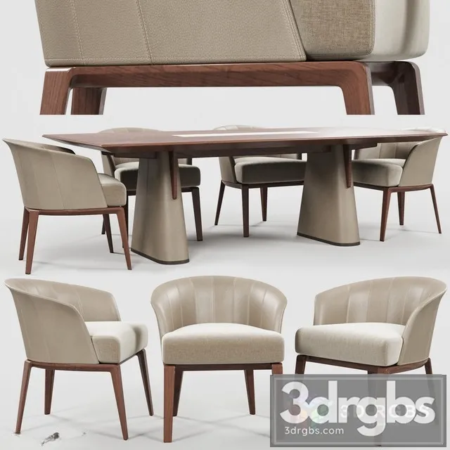 Giorgetti Aura chair Fang Table 3D Model Free