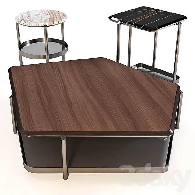 Giorgetti: Coffee Table – Skyline Set 02 3D Model