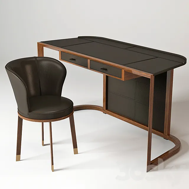 Giorgetti Ion Desk & Ode Chair 3DModel