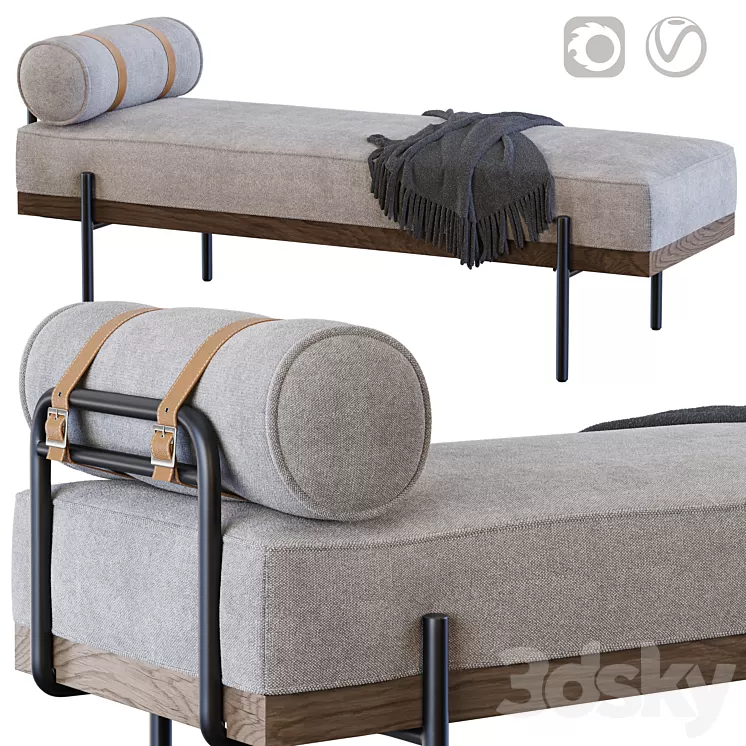 Giorgio Accent Bench Zion Ash 3D Model