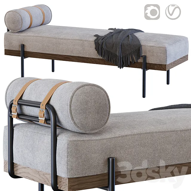 Giorgio Accent Bench Zion Ash 3DModel