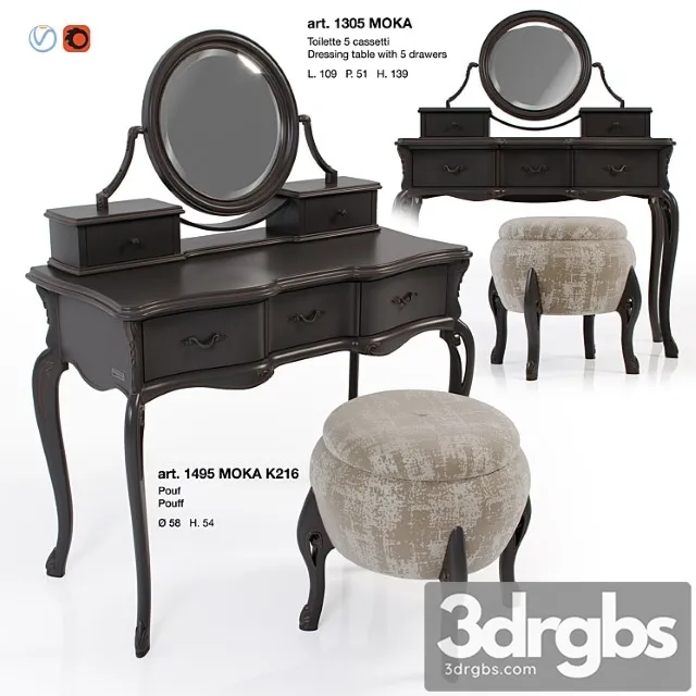 Giorgiocasa - valpolicella - dressing table + pouf 2 3D Model Free