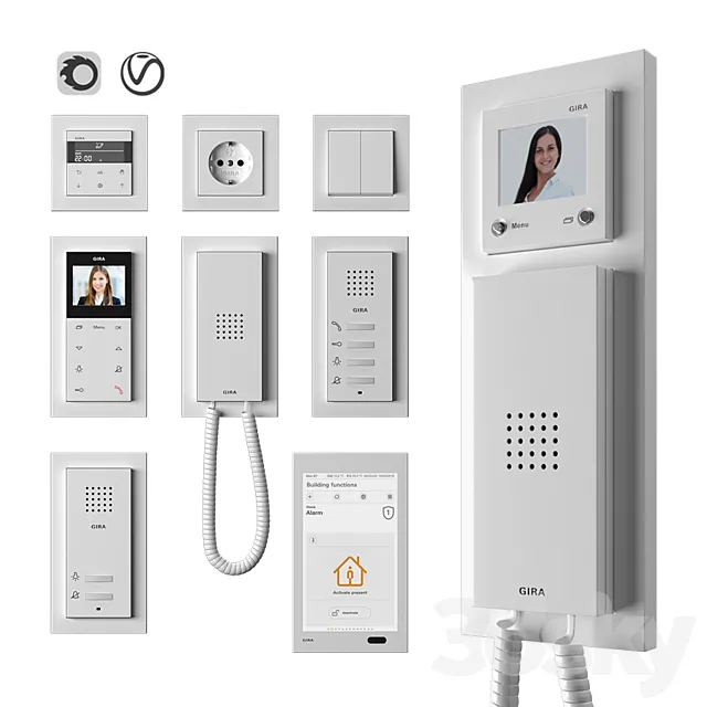 Gira door communication system 3DModel