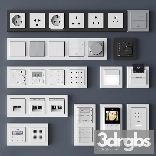 Gira E2 E3 Standard 55 3D Model Free