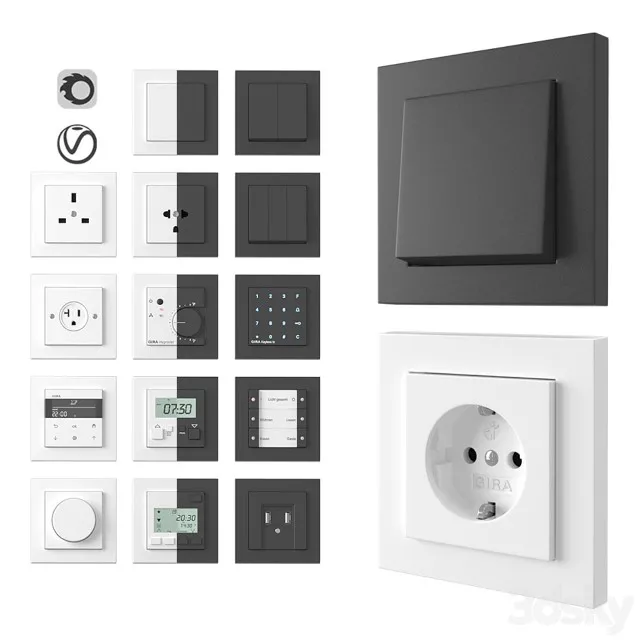 Gira E2 Normal Installation 3D Model Free