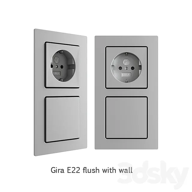 Gira E22 flush with wall 3D Model