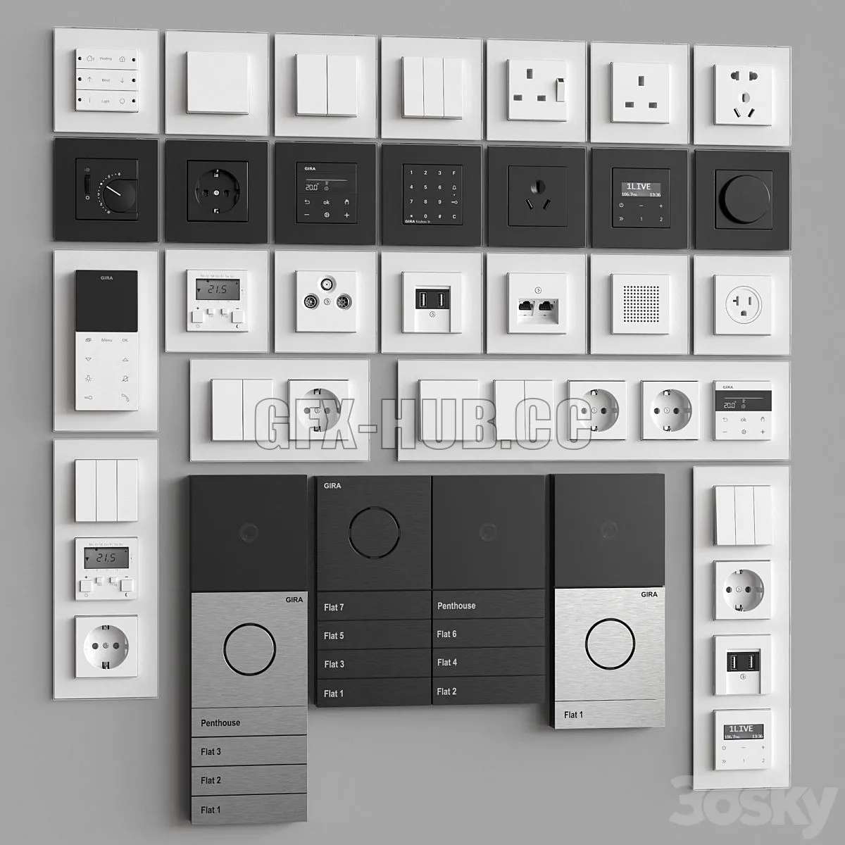 Gira esprit glass 3D Model