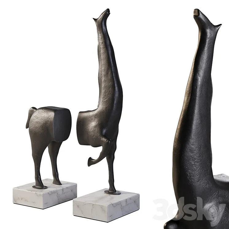 Giraffe sculpture 1 3D Model Free