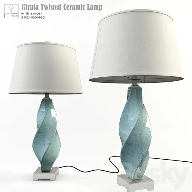 Girata Twisted Ceramic Lamp 3D Model