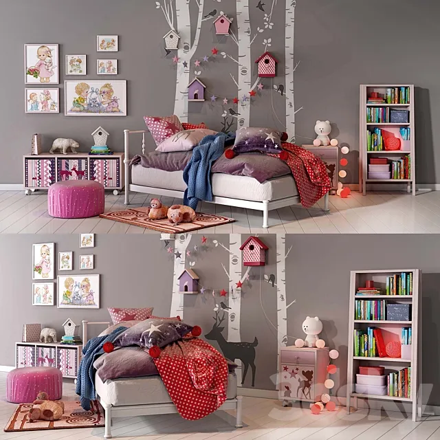 Girl bedroom set 02 3DModel