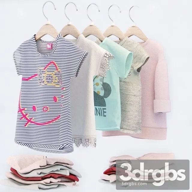 Girls Tshirts 3D Model Free