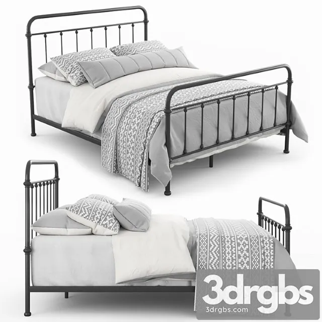 Giselle antique graceful dark bronze victorian iron bed by inspire q classic 2 3D Model Free