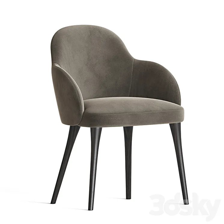 GIulia Velvet Dining Chair Cb2 3D Model Free