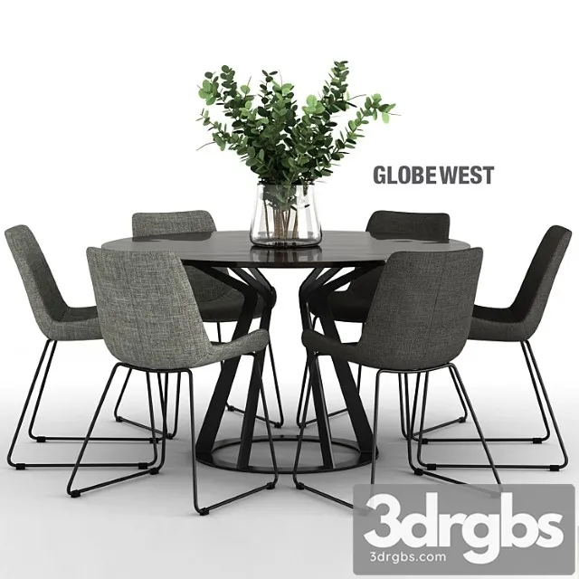 Giuliano cappelletti mitos table and cleo sleigh dining chair 2 3D Model Free