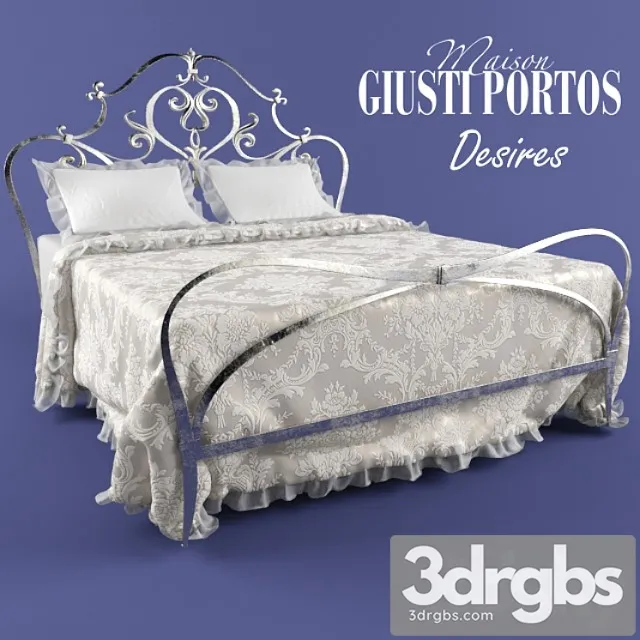 Giusti Porthos Désires Wrought Iron Bed 3D Model Free