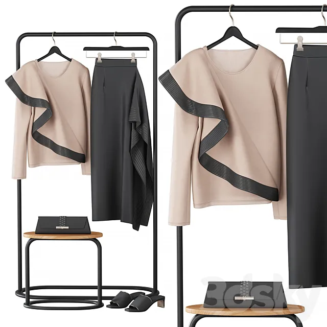 Givenchy Bluse and Skirt Set 3DModel