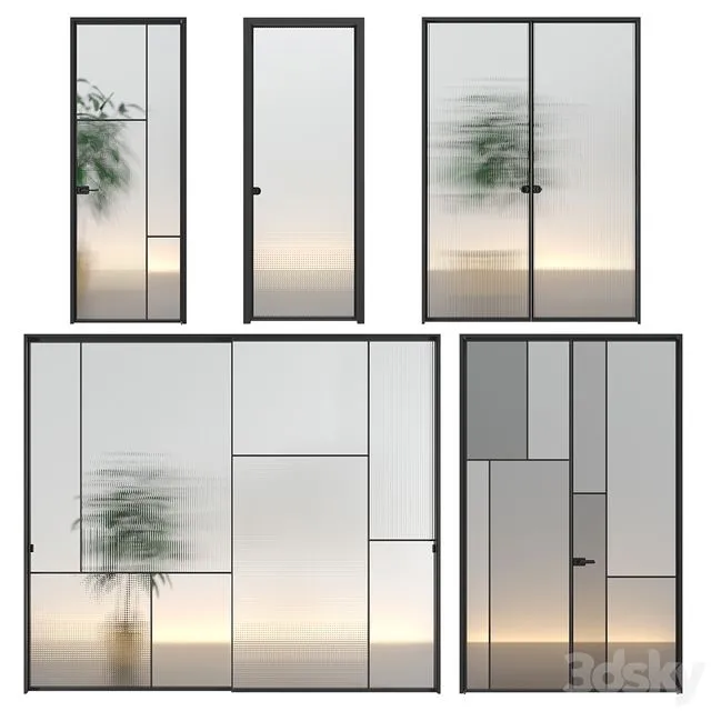 Glas Italia doors Set 01 3D Model