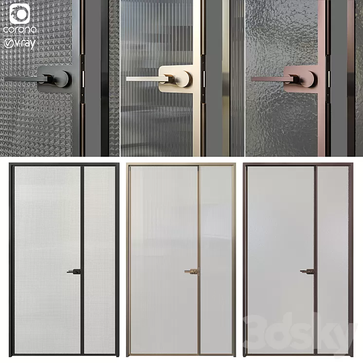 Glas Italia swing doors 3D Model