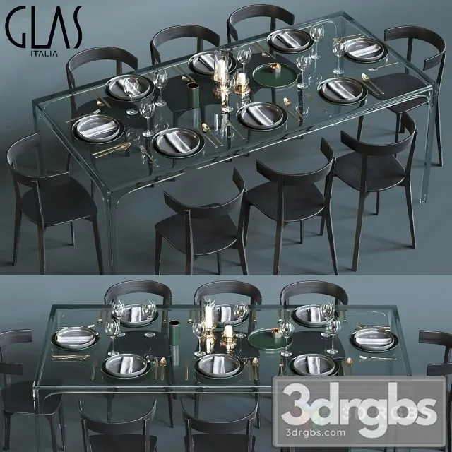 Glas Italia Table and Chair 3D Model Free