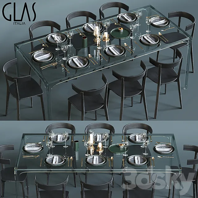 Glas Italia table set 3DModel