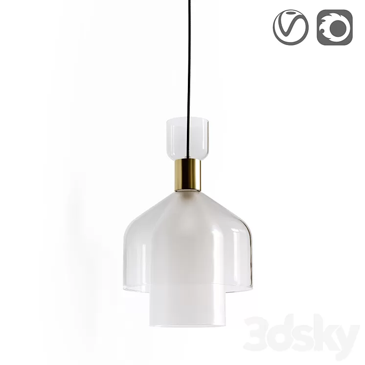 Glass and brass lamp Amoris 3D Model