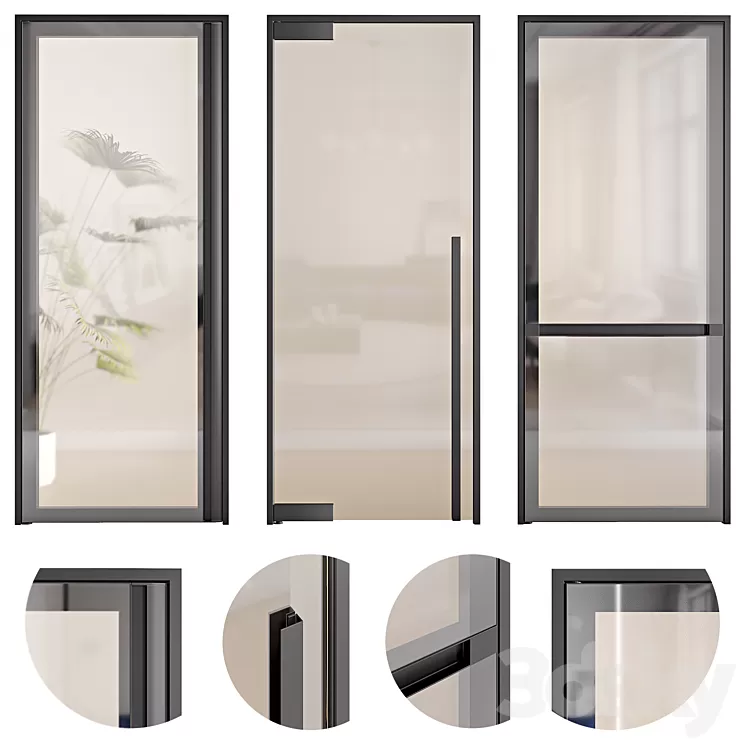 Glass Anyway Doors 3D Model Free
