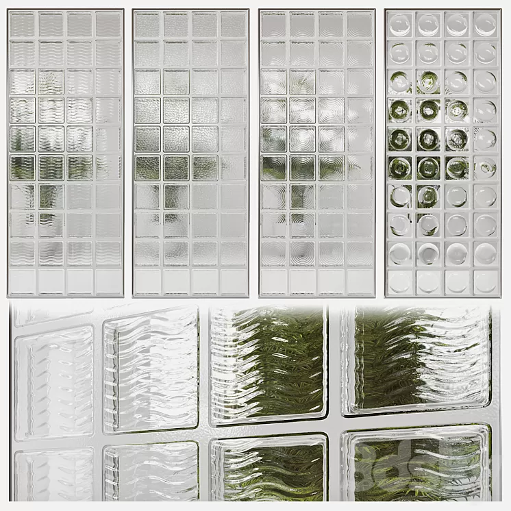 Glass block partition 4 3D Model