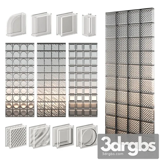 Glass Block Wall 07 3D Model Free