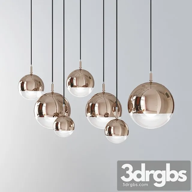 Glass chromium plating pendant modern ceiling light