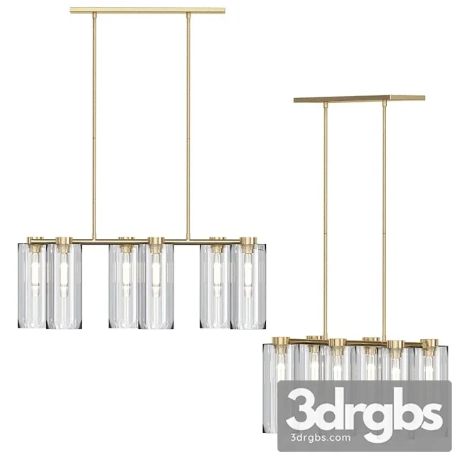 Glass cylinder chandelier 3D Model Free