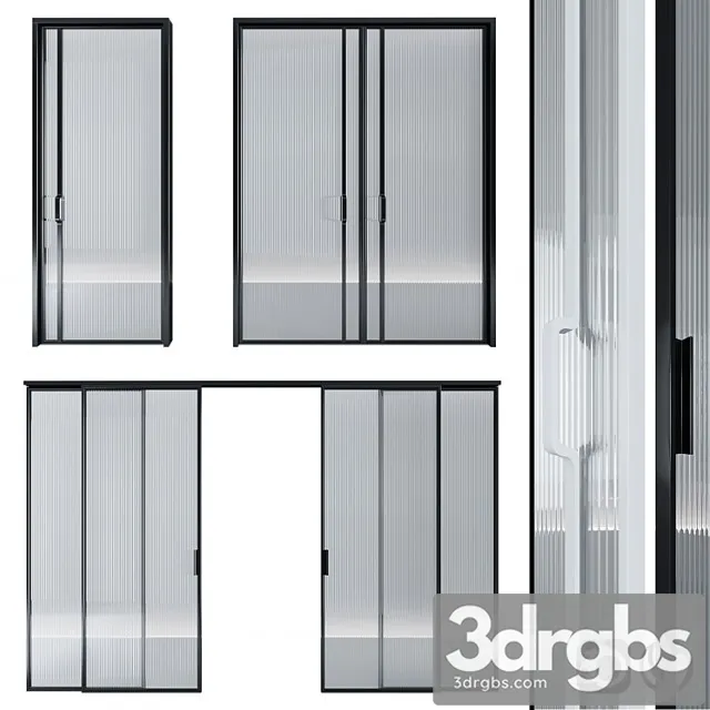 Glass door pocket and swing system 3D Model Free