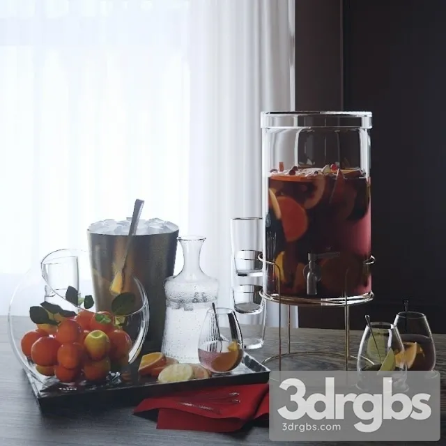 Glass Drink Dispenser Crate and Barrel 3D Model Free