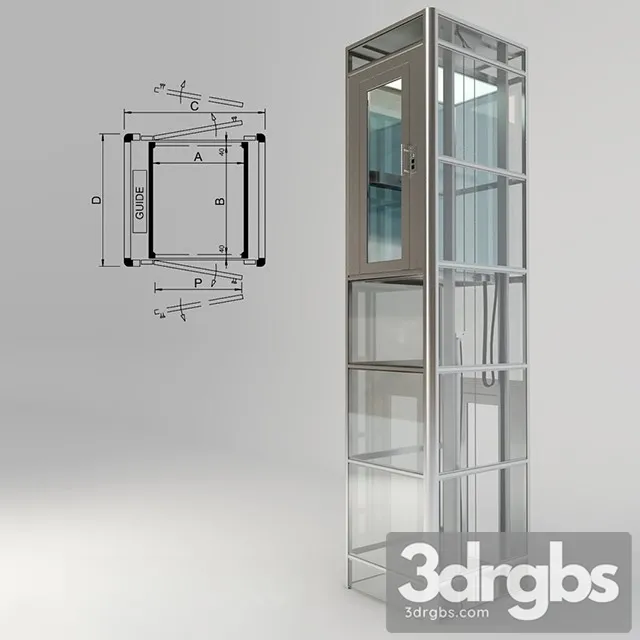 Glass Elevator 3D Model Free