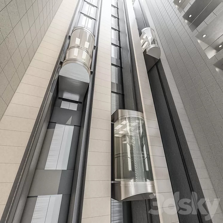 Glass elevator 3D Model