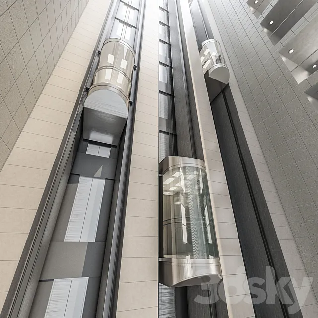 Glass elevator 3DModel