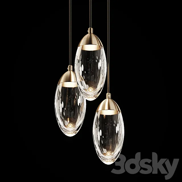Glass LED Pendant Light FIERA 3D Model